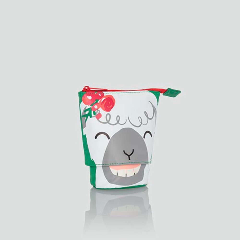 Holiday Llama Hide & Peek Pouch